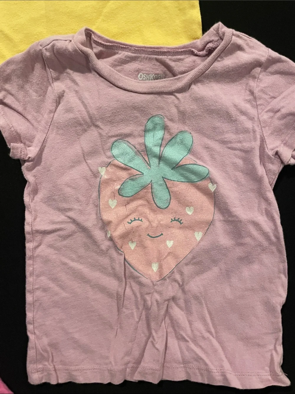 OshKosh B'gosh Girls' Short Sleeve Tee - Yellow Floral Graphic
